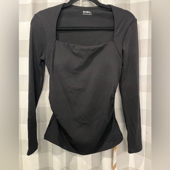 OGL Tops - OGL Black Long-Sleeve Square Neck Top